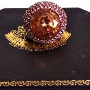 Gorgeous Rhinestone Juicy Couture Rose Gold Ring.